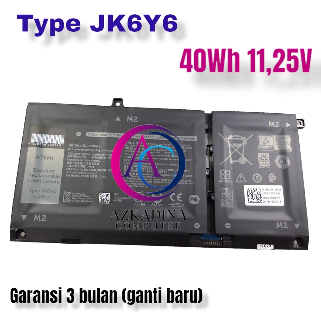 BATERAI BATTERY DELL LATITUDE 3410 3510 JK6Y6 ORIGIN