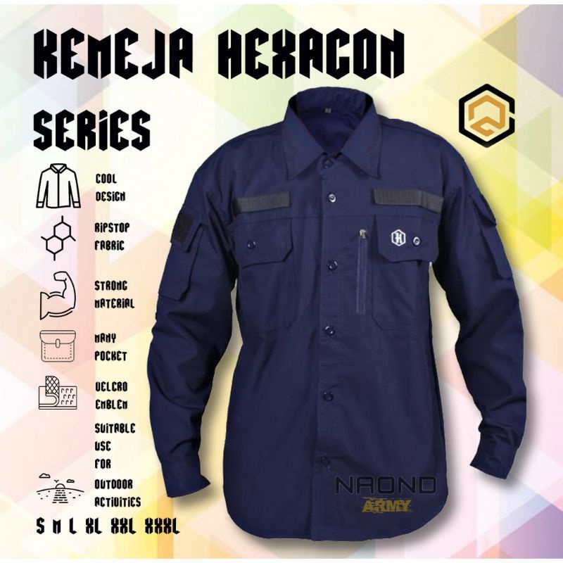 Kemeja tactical hekagon original