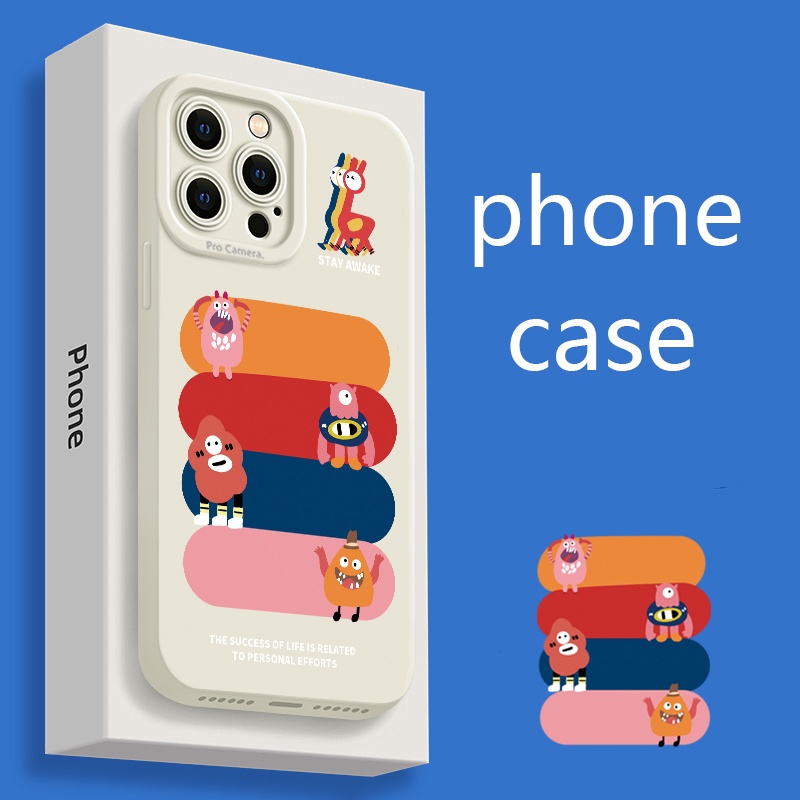 Soft Case Silikon TPU Motif Monster Kecil Lucu Untuk IPhone 14 13 12 11 Pro XS Max X XR Plus