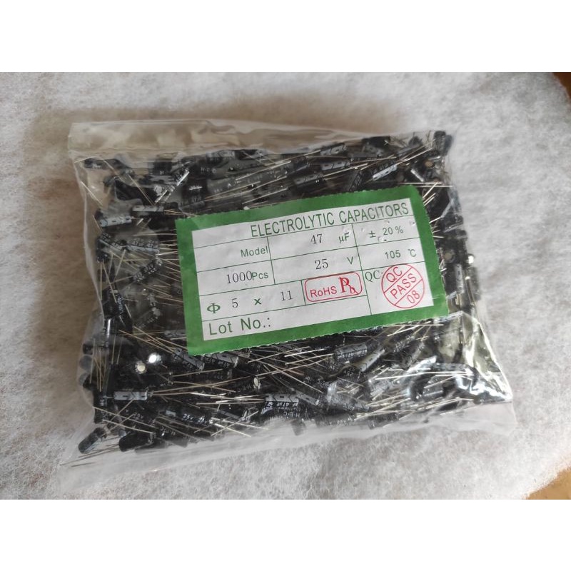 per 1000 pcs kapasitor elco 47 uf 25 volt capasitor elco 47uf 25v