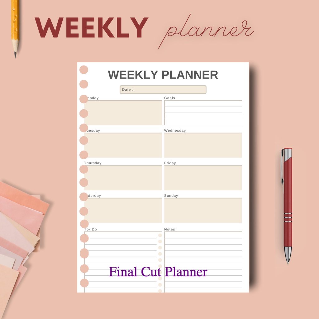 

Loose Leaf A5 Weekly Planner By Monologprojects | Kertas Binder | Refill Binder | Isi Ulang Bonder .