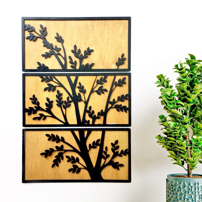 DEKORASI RUMAH HIASAN DINDING KAYU AESTHETIC MOTIF DAUN AESTHETIC