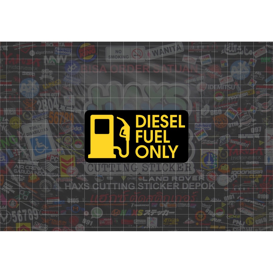 Cutting Sticker Diesel Fuel Only 8 Cm Untuk Mobil