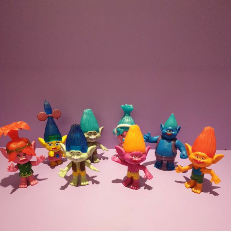Mainan anak trolls/ hiasan kue trolls
