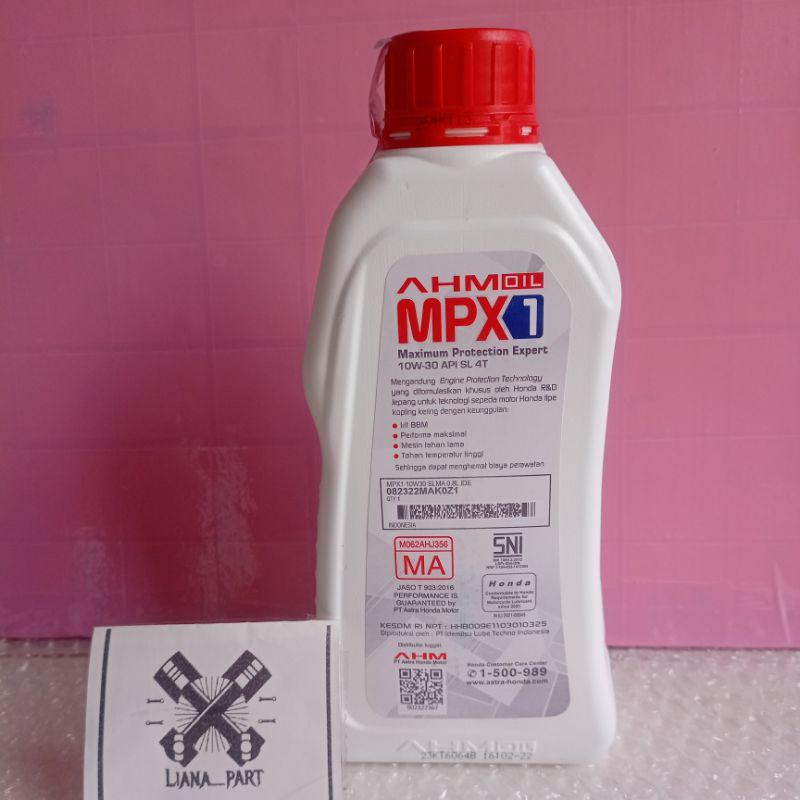 OLI MOTOR HONDA AHM OIL MPX 1 SAE 10W-30 SL ISI 800 ML