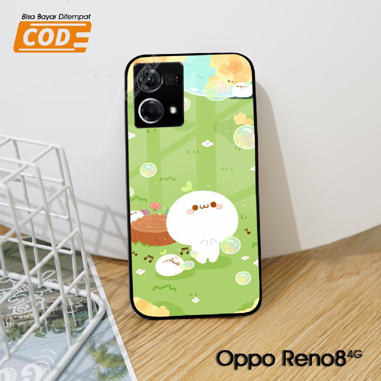 [G182] Softcase Glass Oppo Reno 8 4G - Softcase Mirror Oppo Reno 8 4G - Softcase Kaca  - Softcase Gl