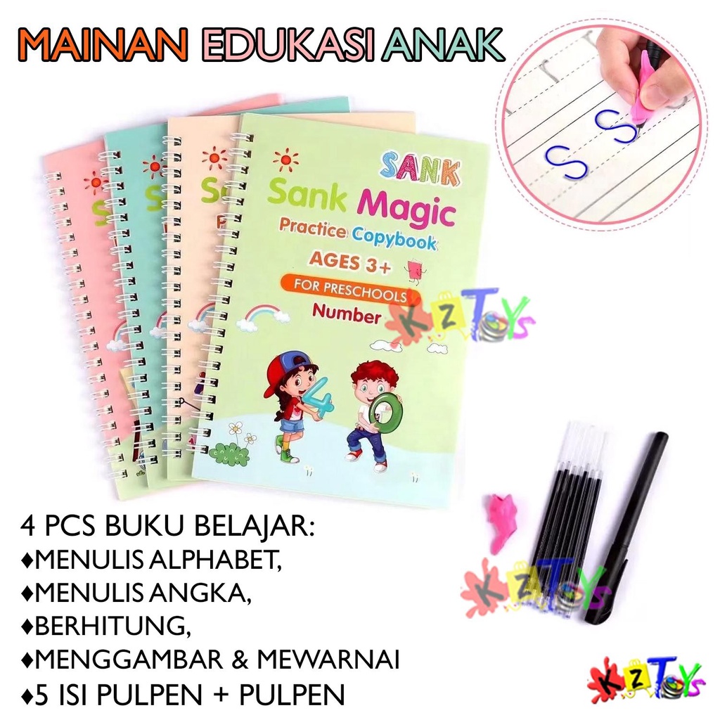 4 BUKU SET MAGIC PRACTICE BOOK ORIGINAL / SANK MAGIC BOOK BUKU TULIS