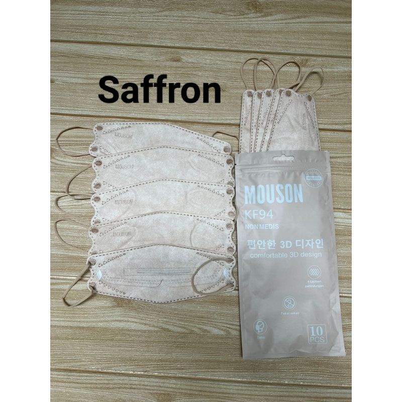 KF94 MASKER FACEMASK MOUSON / CAREION / ONCARE 4PLY ISI 10 PCS WARNA HITAM - PUTIH-SAFFRON MSN / KF94