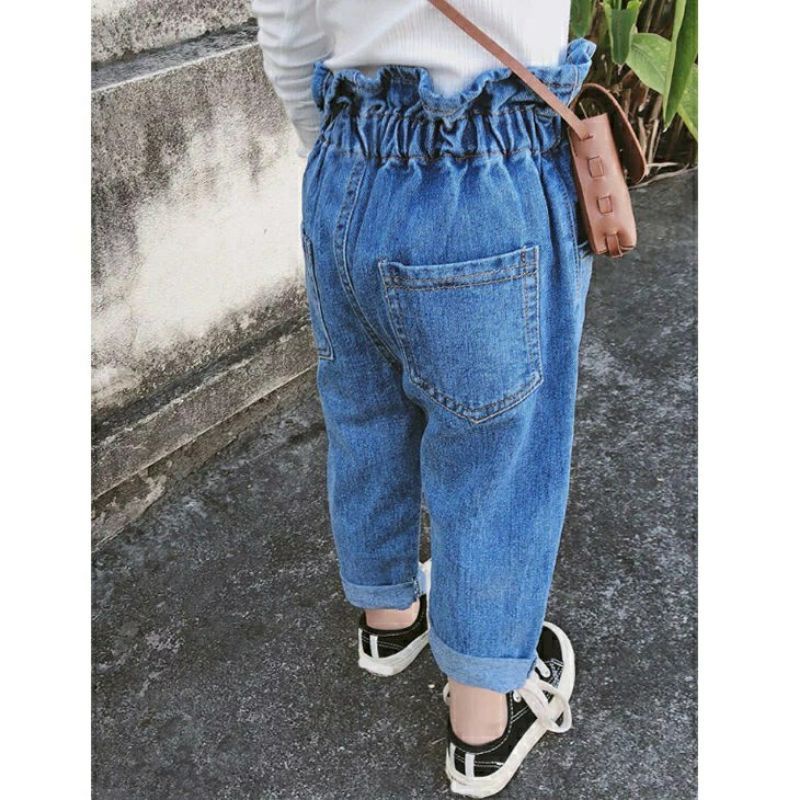 Celana Jeans Kancing High Waist Anak Perempuan 1-6 Tahun / Celana Panjang Joger Jeans Hight Waist Anak Perempuan