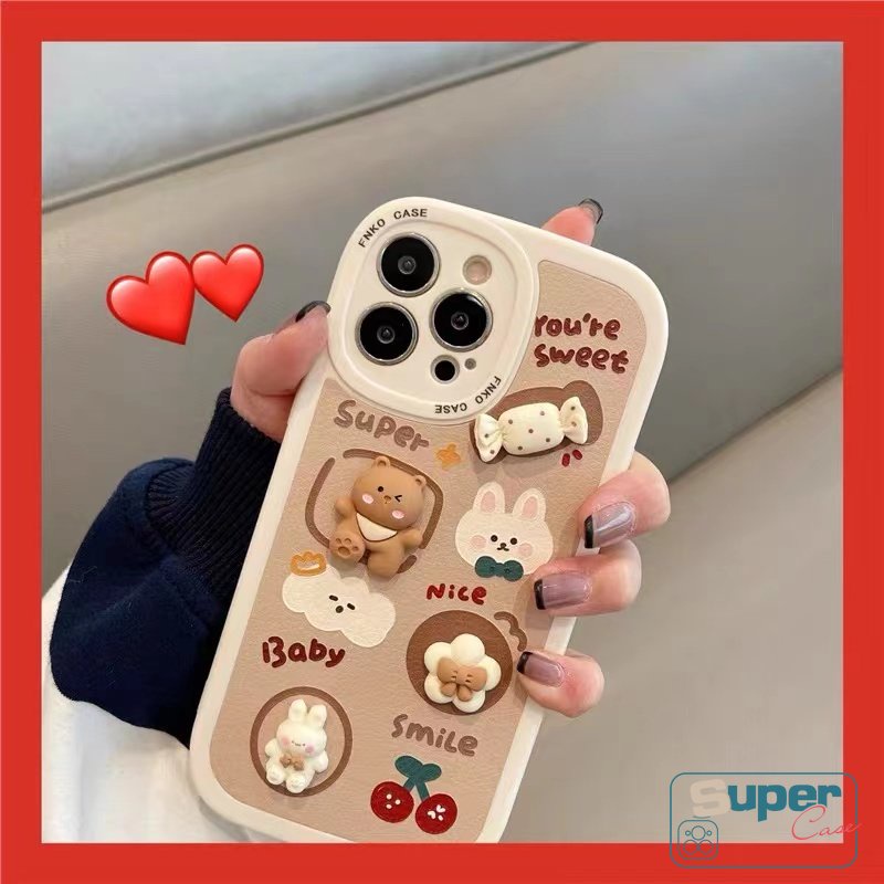 Mainan Boneka Kartun Manis Case Samsung A12 A04s A14 A52 A04 A53 A73 A32 A52s A22 A23 A03s A13 A50s A21s A30s A33 A20 A11 A72 A03 A10s A71 A51 A20s A31 Candy Bear Rabbit Soft Cover