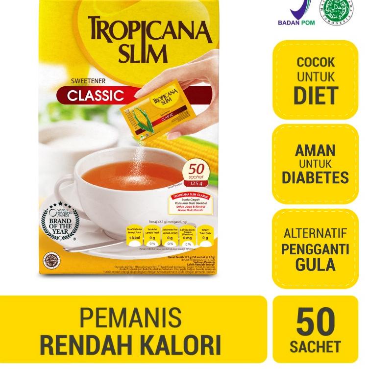 

Langsung pesan--Tropicana Slim Sweetener Classic 50 Sachet - Pemanis untuk Bantu Batasi Gula