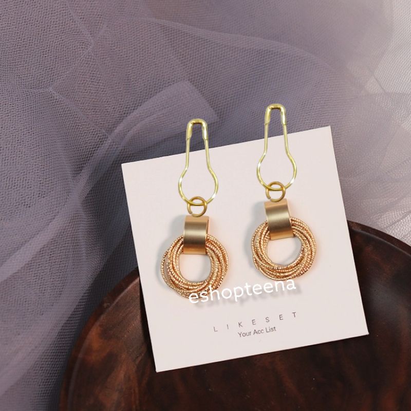 A100 anting hijab bulat new gold_anting jilbab