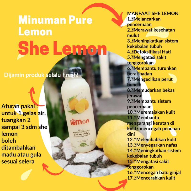 

She Lemon Minuman Pure Lemon 500grm Kuning