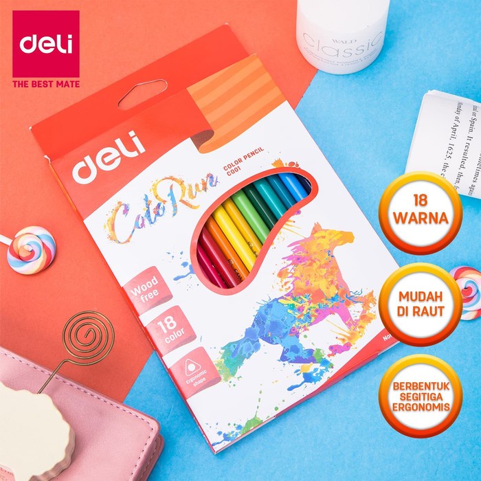 

Pensil Warna Colorun 18 Warna Panjang -DELI EC00110