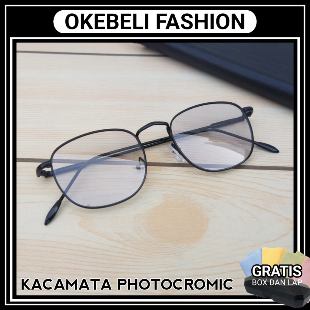 READY STOCK TRENDY KACAMATA LENSA PHOTOCROMIC BERUBAH WARNA