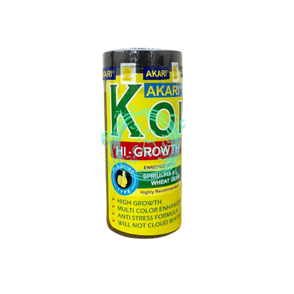 Akari Koi Hi-Growth 100g 1mm Pakan Ikan Koi Spirulina &amp; Wheat Germ 100 Gram Floating