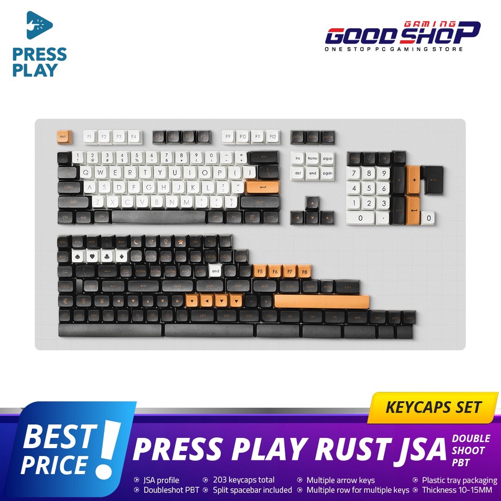 PressPlay RUST JSA Doubleshot PBT Keycaps Keycap Set