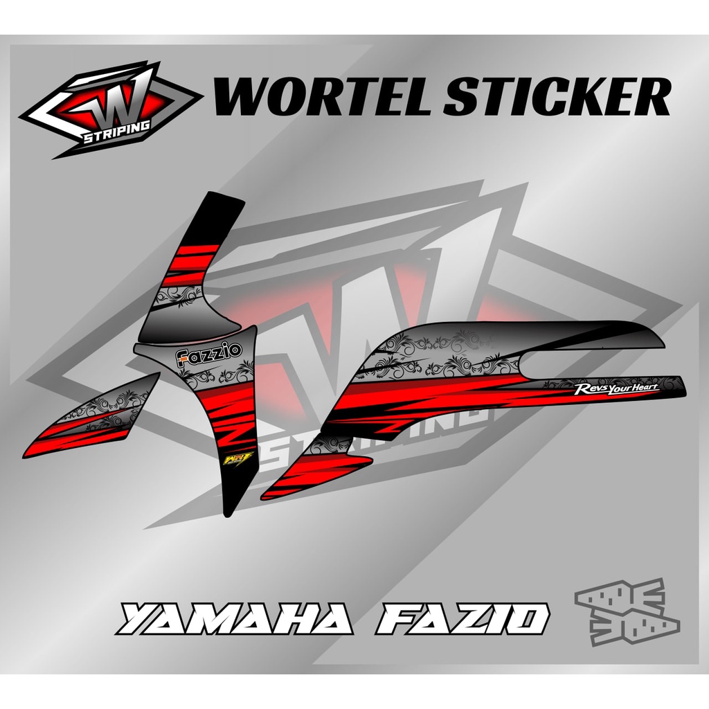 Striping Fazio-Stiker Hologram Decal Motor Fazio Racing Floral