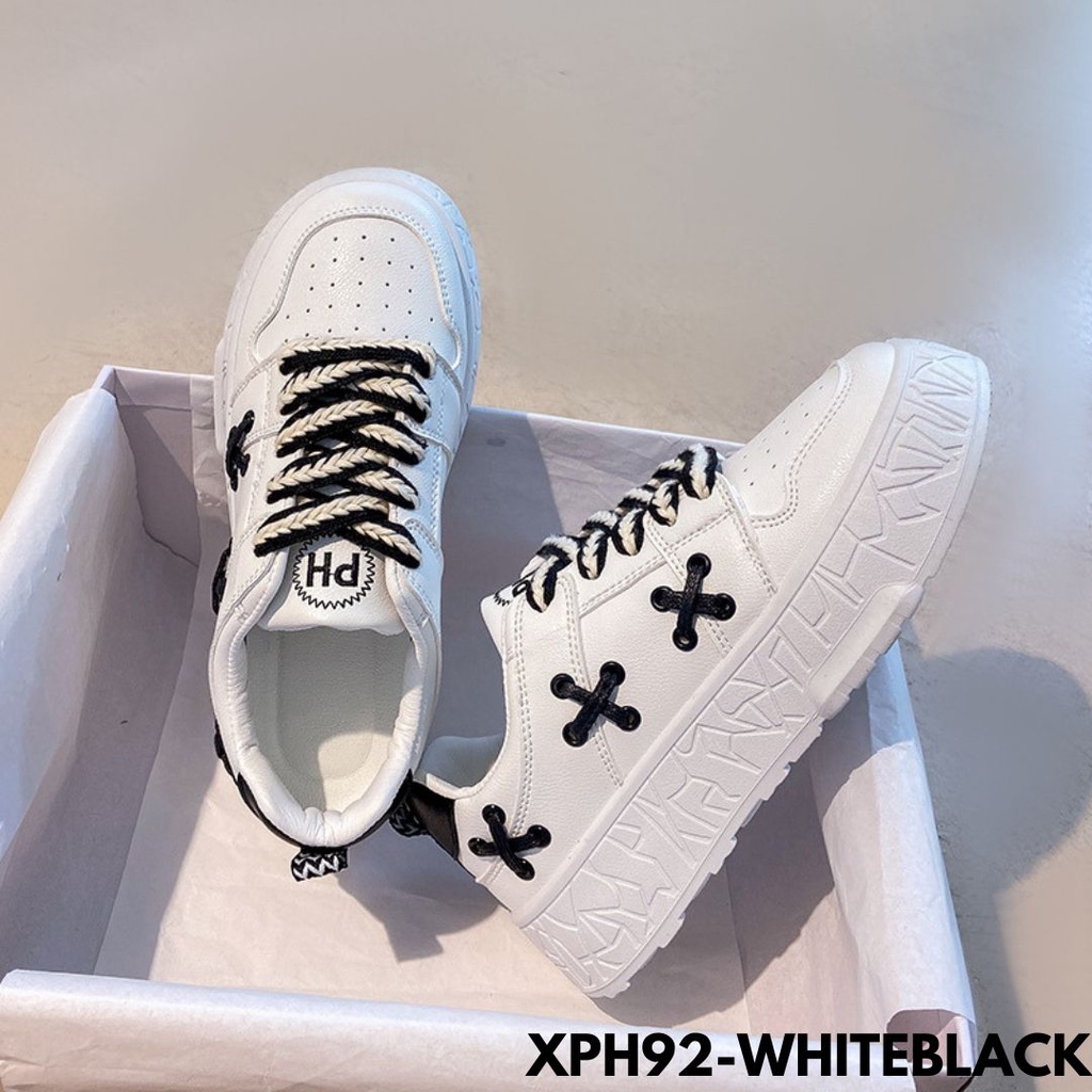SEPATU SNEAKERS WANITA DESIGN KECE BANGET MOTIF EXS STYLE BAHAN PU BERKUALITAS IMPORT PH92