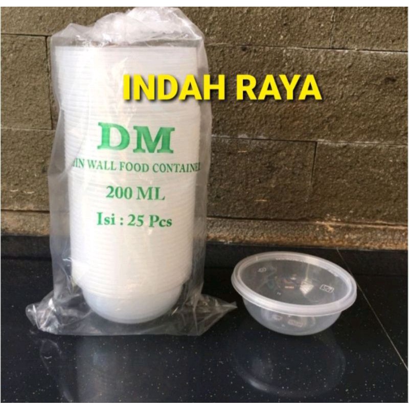 Thinwall bulat 200ml/mangkuk thinwall plastik 200ml+tutup