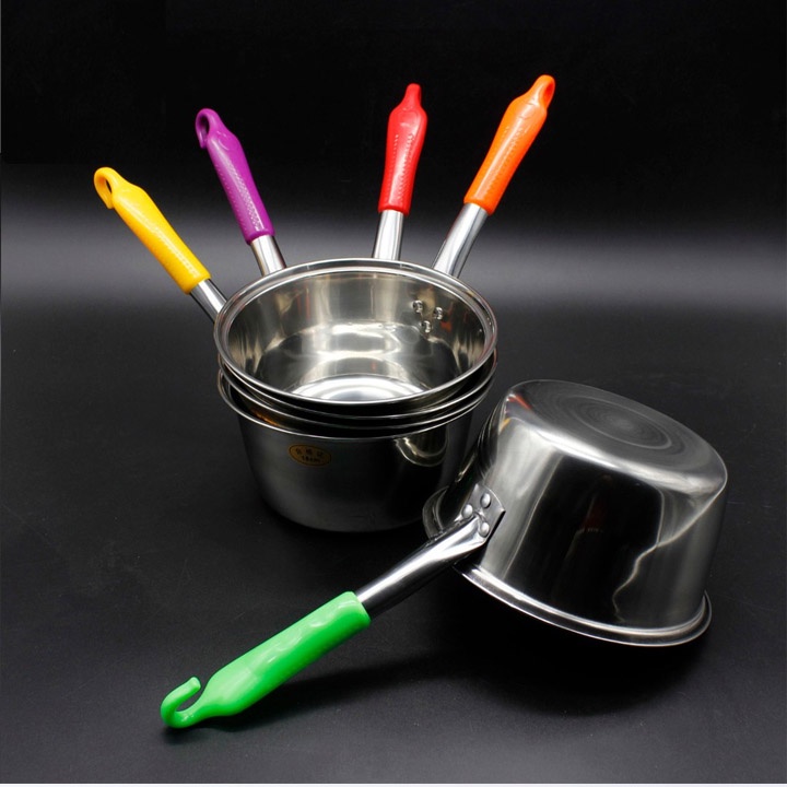 Panci Susu Panci Mie Stainless Steel 16cm  dan 18cm Milk Pot Anti Karat Premium Panci Sup Soup Pot Gayung Stainless Gagang Plastik