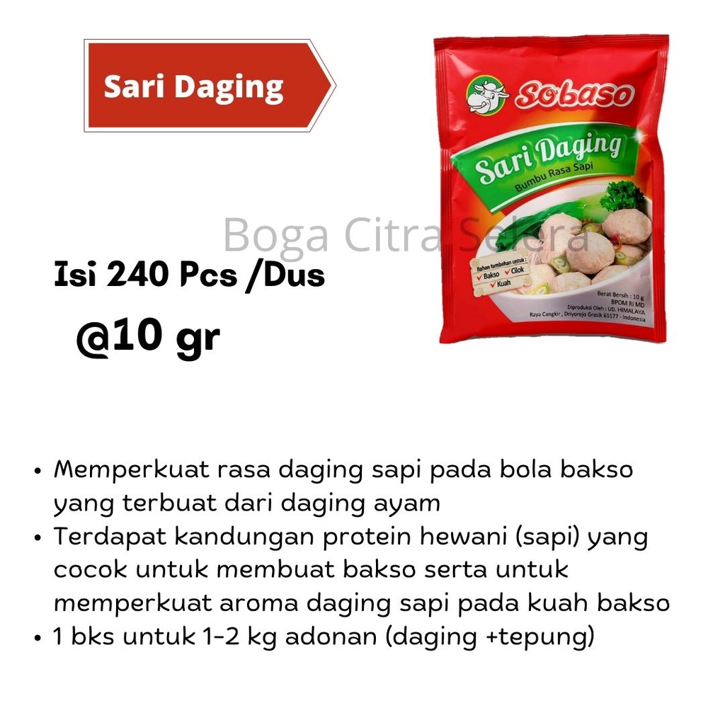 1 Dus Sari Daging / Beef Fowder Sobaso 10gr