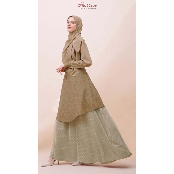 GAMIS SYAR'I HAITWO EMERALD 016 TERBARU 2022/ GAMIS SET HIJAB HAITWO EMERALD 016/ GAMIS SYAR'I PREMI