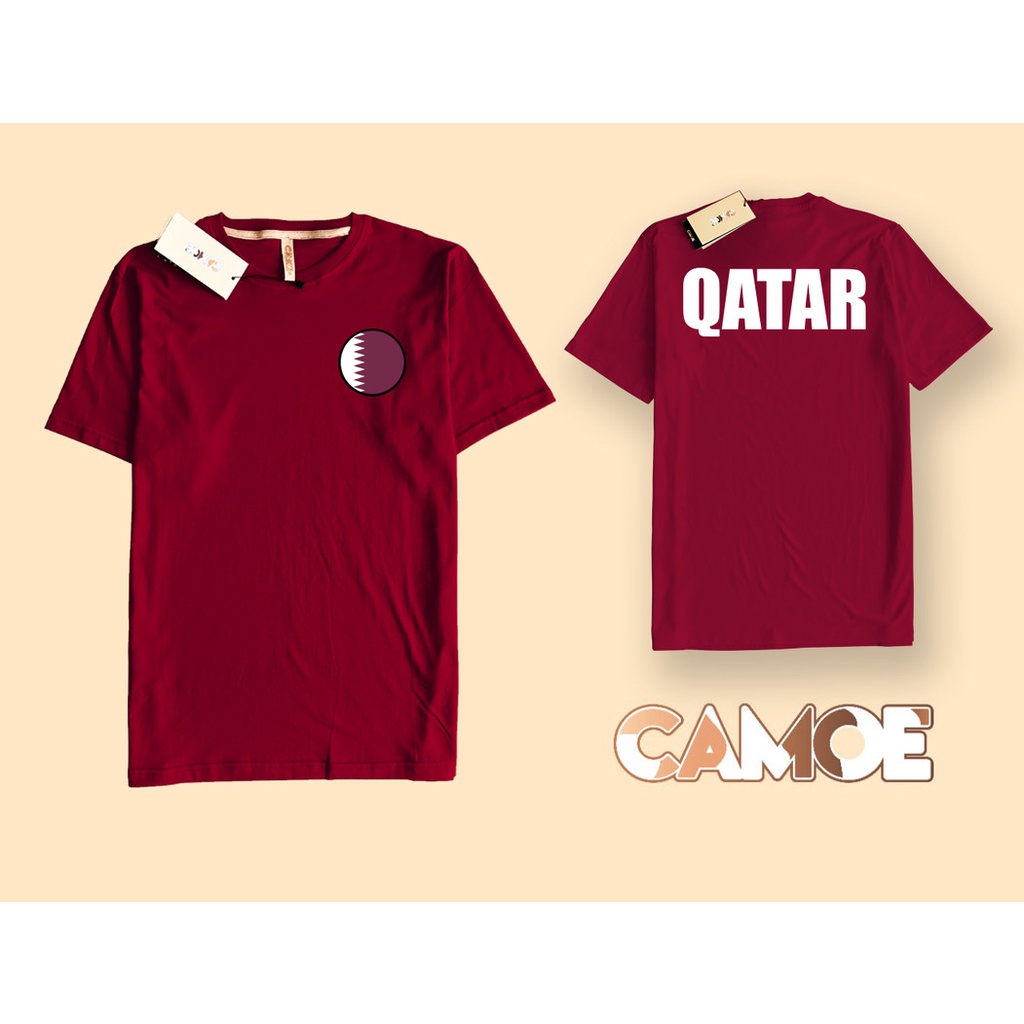 Baju Kaos Tshirt 2 Side CAMOE Qatar Flag Bendera Qatar