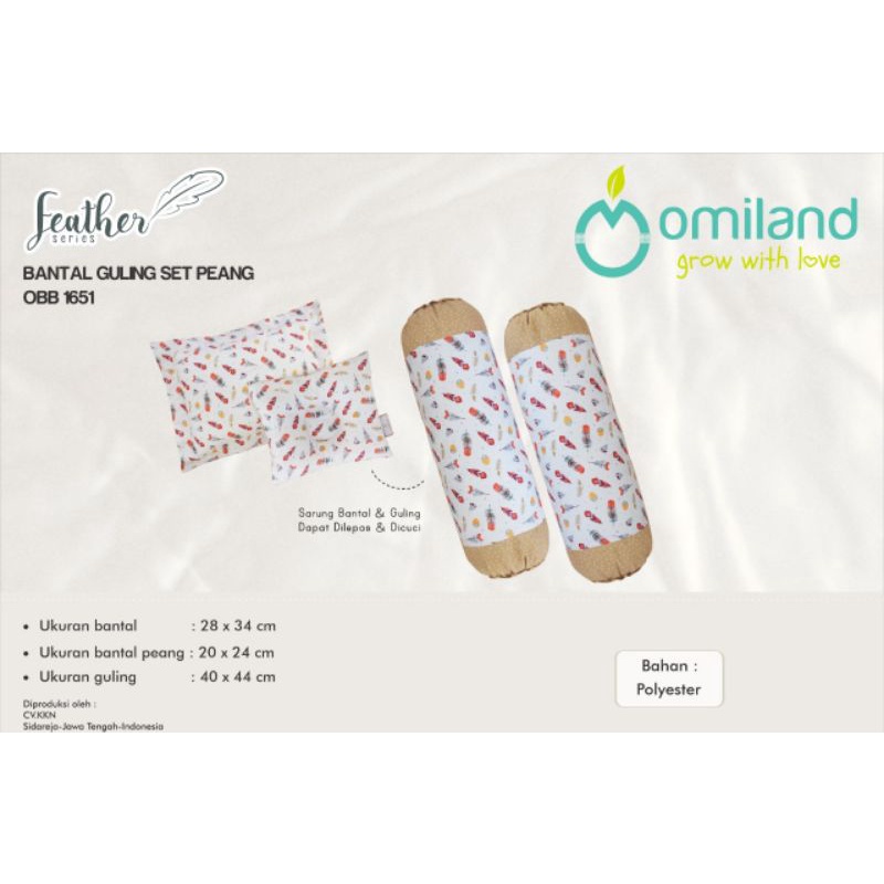 Omiland Bantal Guling Bayi Set Peang Bayi Feather Series