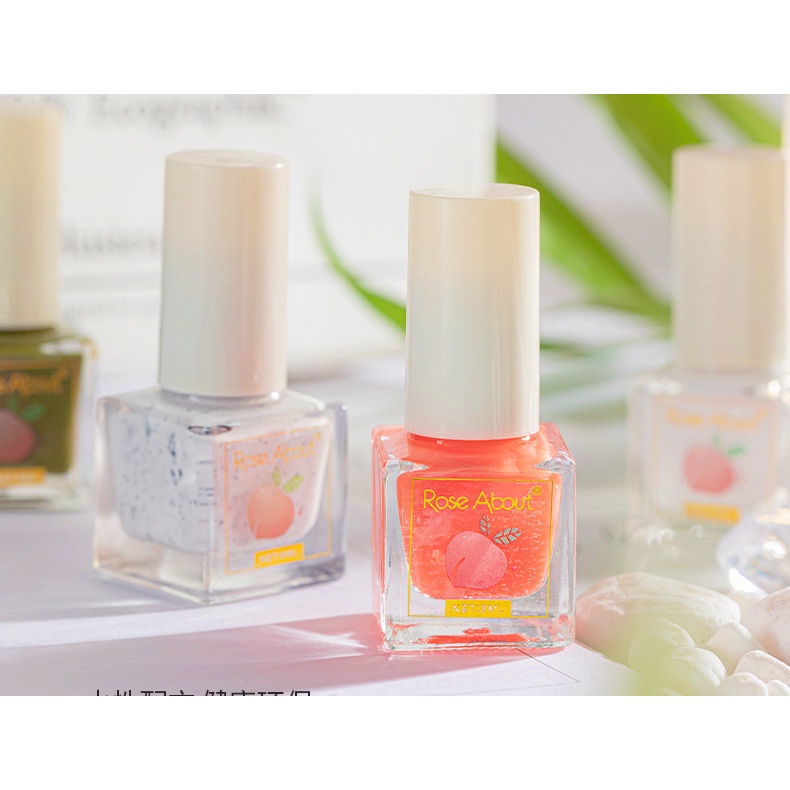 ROSE ABOUT Kutek Peel Off Halal Nail Polish kutek Muslimah Bisa dikupas 8 ml / Cat Kuku Halal KU046