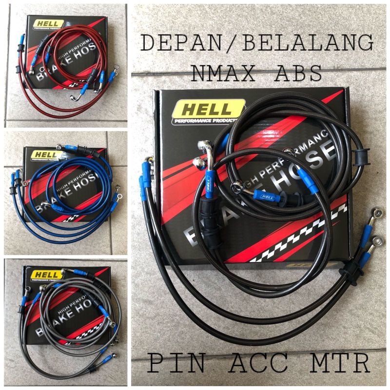 Selang rem Set Nmax old Nmax new PNP dpn/Blkg HELL ABS Depan 110cm/Belakang 210cm Nmax old New ABS