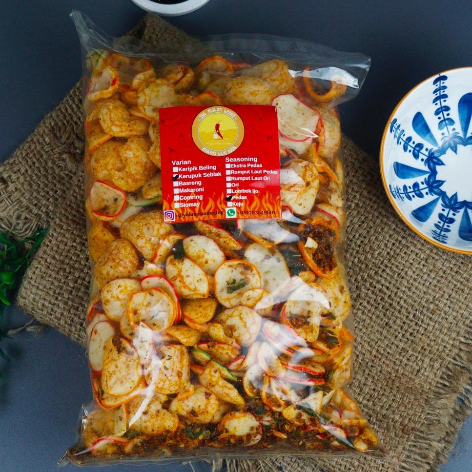 

Harga Diskon KERUPUK SEBLAK DAUN JERUK 1/2kg (500gram) TBQ