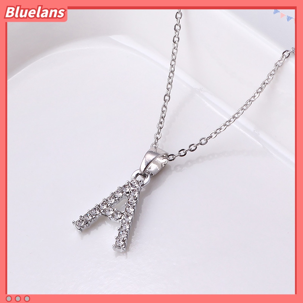 Kalung Choker Hias Liontin 26 Huruf Inggris Bahan Alloy Electroplating Cubic Zirconia Adjustable Untuk Wanita