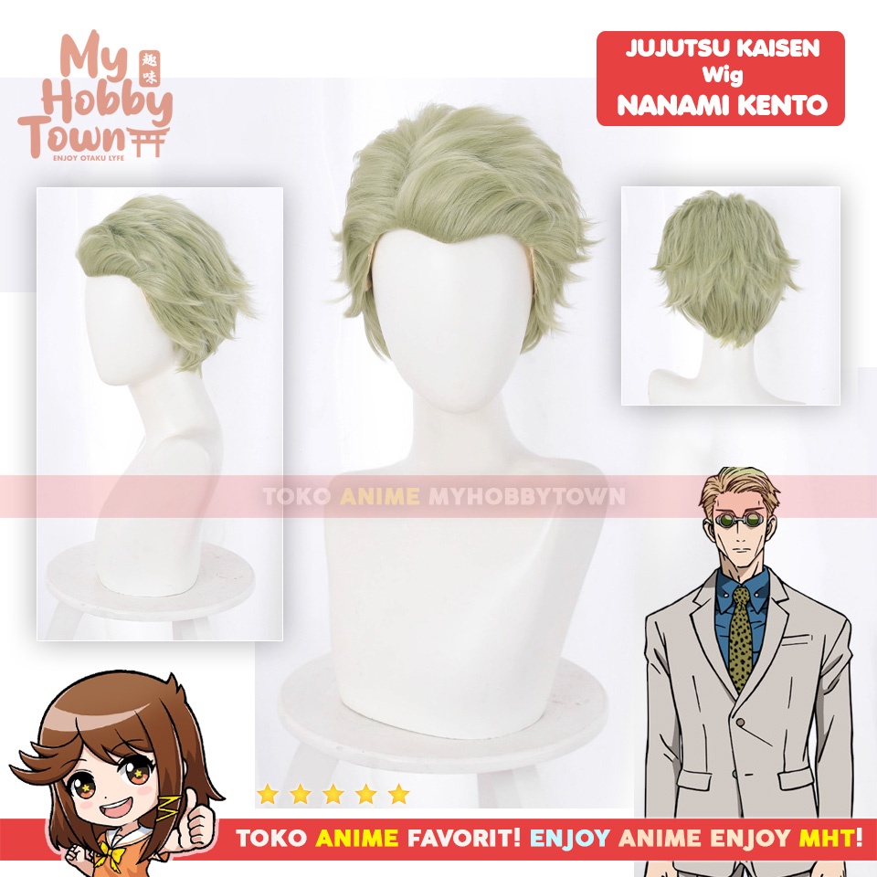 Wig Cosplay Anime Jujutsu Kaisen : Nanami Kento Rambut Palsu