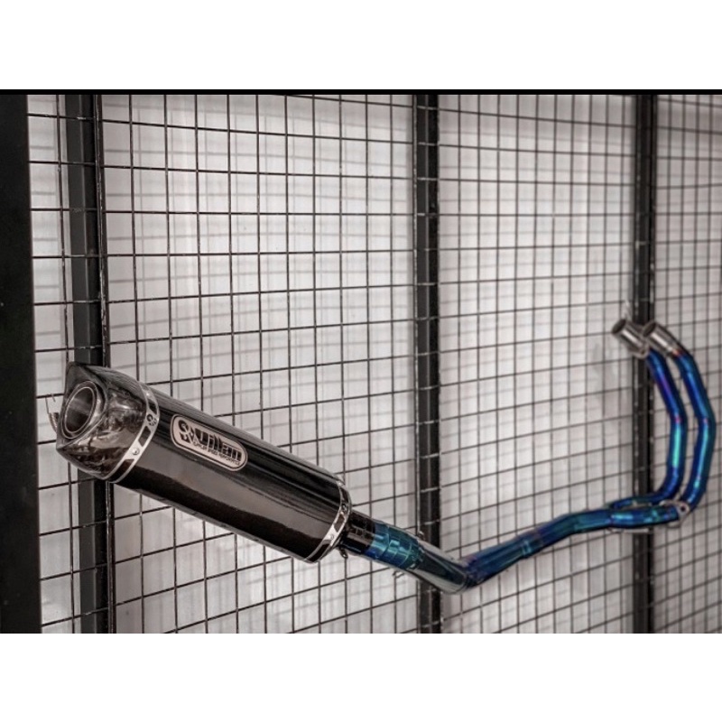 KNALPOT VILLAN SV1 BLACK HEADER BLUE FULL SYSTEM CBR250 NINJA 250 R25