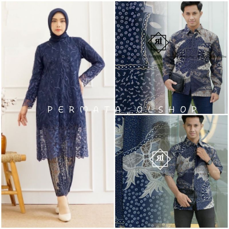 Permata Olshop / Couple Kebaya Tunik Busui Modern / Kebaya Couple Kemeja Batik Premium / Couple Batik Modern / Couple Kebaya Modern Busui