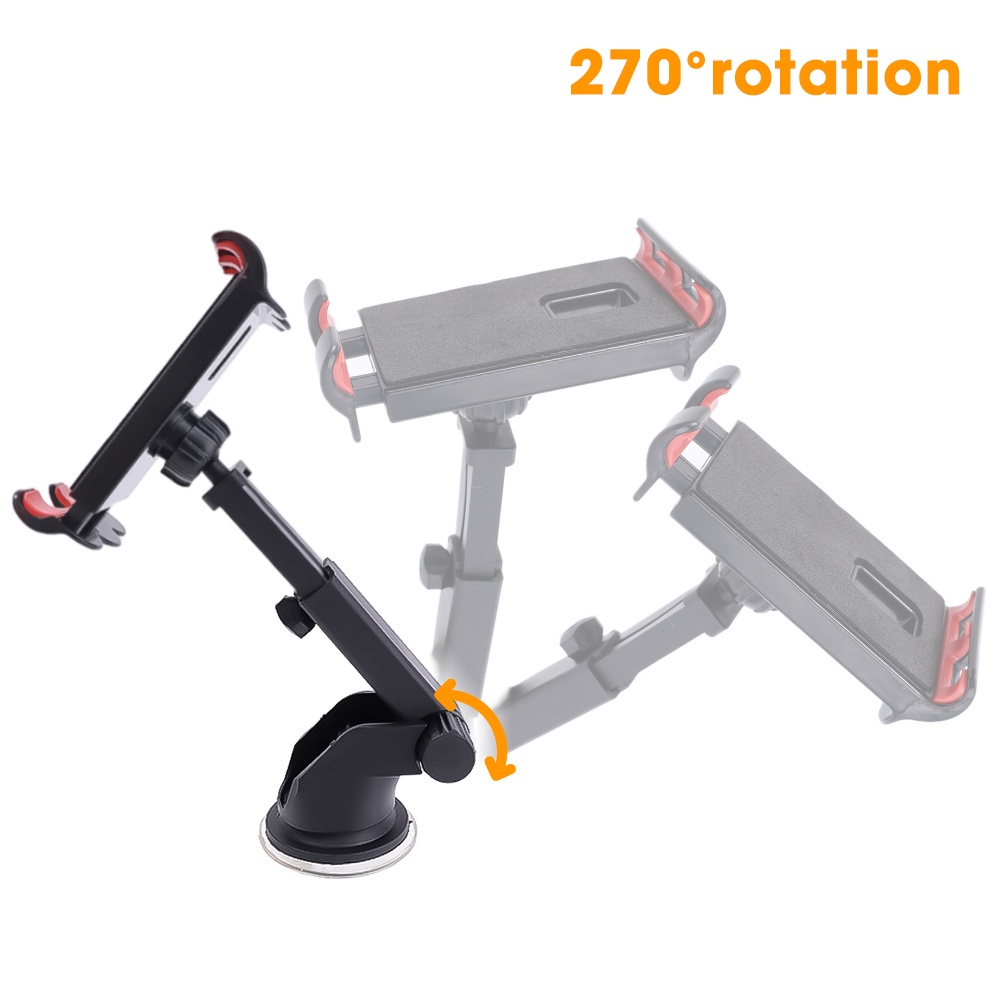 Bracket Stand Holder Handphone / Tablet Universal Rotasi 360 Derajat Adjustable Dengan Suction Cup Untuk Mobil