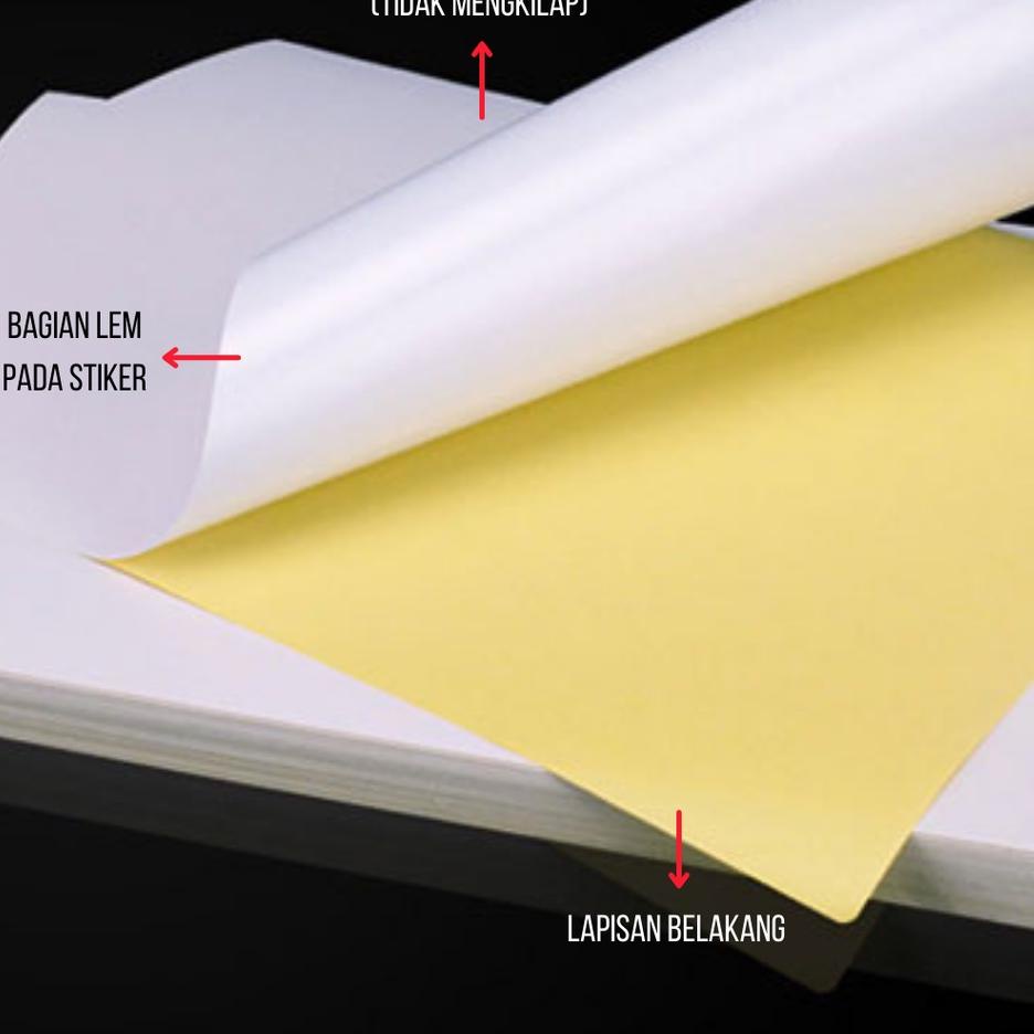 

Berkualitas! Kertas Stiker Doff A4 isi 100 lembar / Stiker Label Nama A4 / Sticker Label Nama