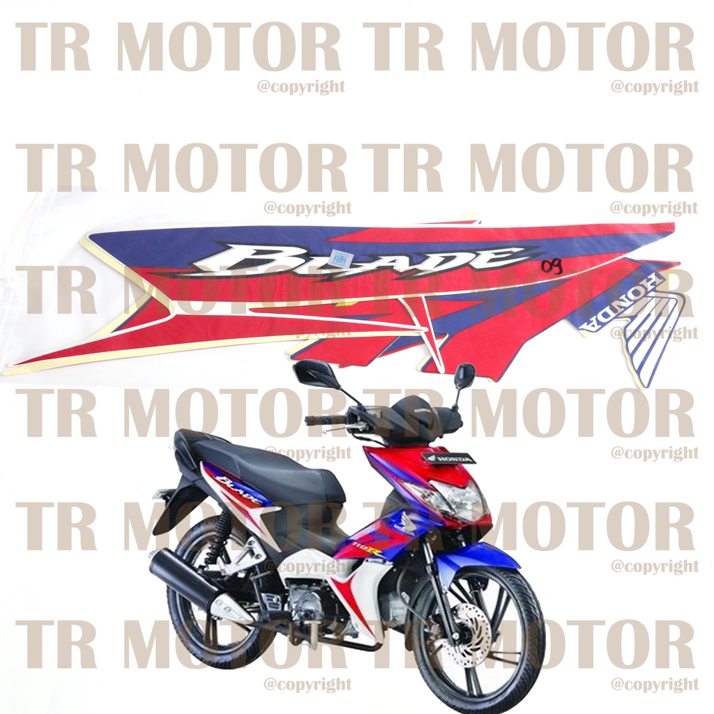 Stiker Motor Blade 110 2009 Sticker Striping Lis Full Set Motor