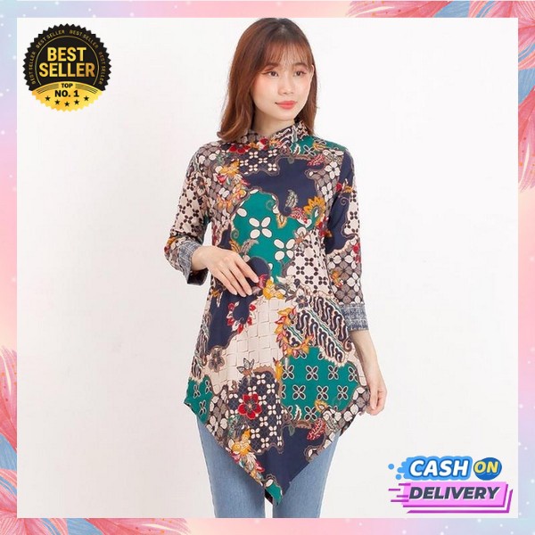 Blouse Cewek Kekinian Buju Cewek Formal Baju Batik Wanita Bju Dewasa Model Terbaru Atasan Kerja Casu