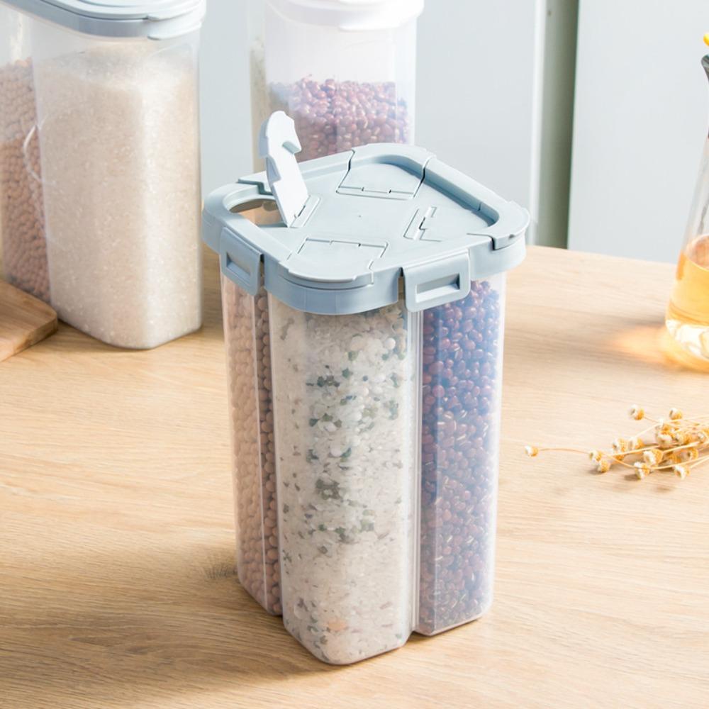 R-FLOWER Square Sealed Jar Alat Dapur Stackable Seasoning Bottle Jar Dengan Tutup Botol Grade Canister Makanan Rumah Tangga