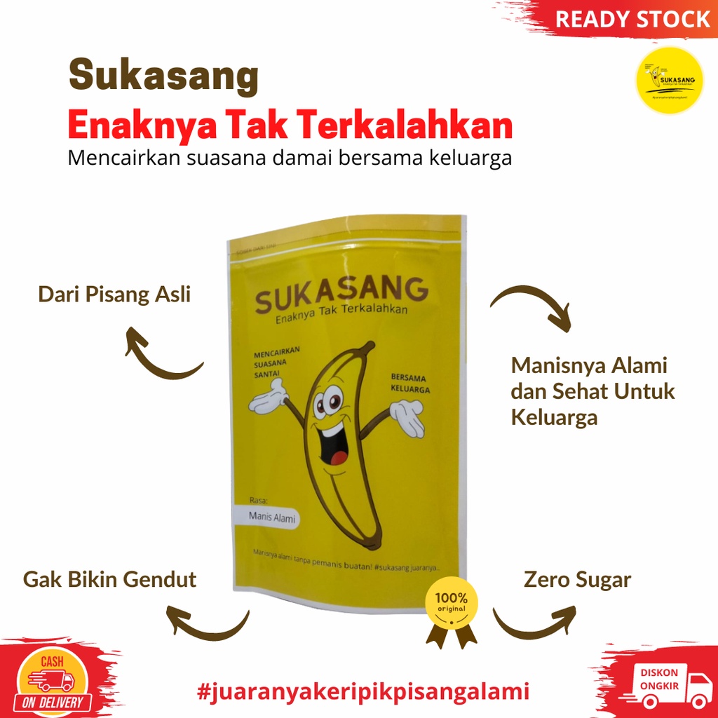 

Keripik Pisang SUKASANG Rasa Manis Alami | Pisang Kekinian | Cemilan Sehat