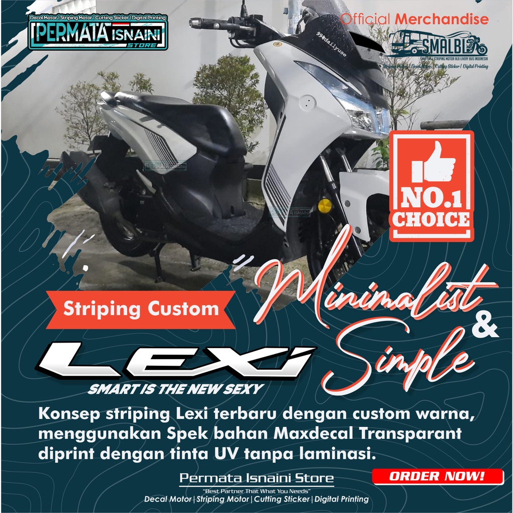 Striping Motor Yamaha Lexi S 2022 Lis Body Lexi 2022 - Transparan UV