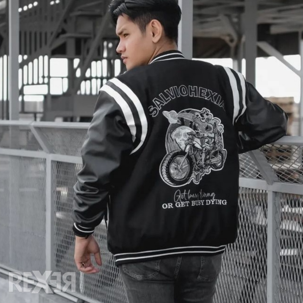 Jaket Nascar Hitam Salvio Hexia Ridding Vintage