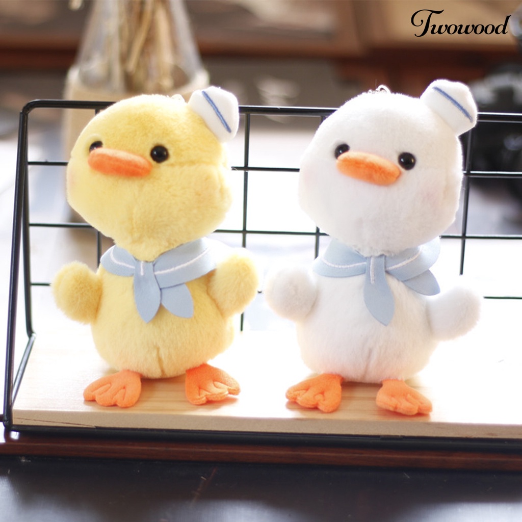 Twowood Gantungan Kunci Bentuk Boneka Plush Bebek Kartun 15cm