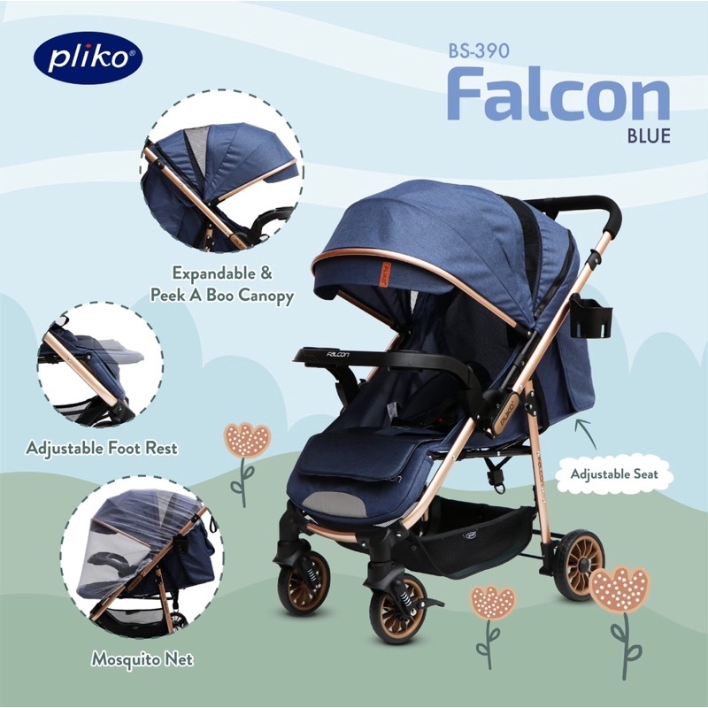 Makassar - Stroller Pliko Falcon 390 Reversible Handle / Kereta Dorong Bayi