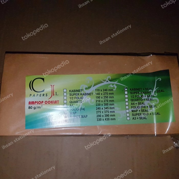 

Hemat Amplop Coklat Kabinet Seal Merk Cjl Trendi