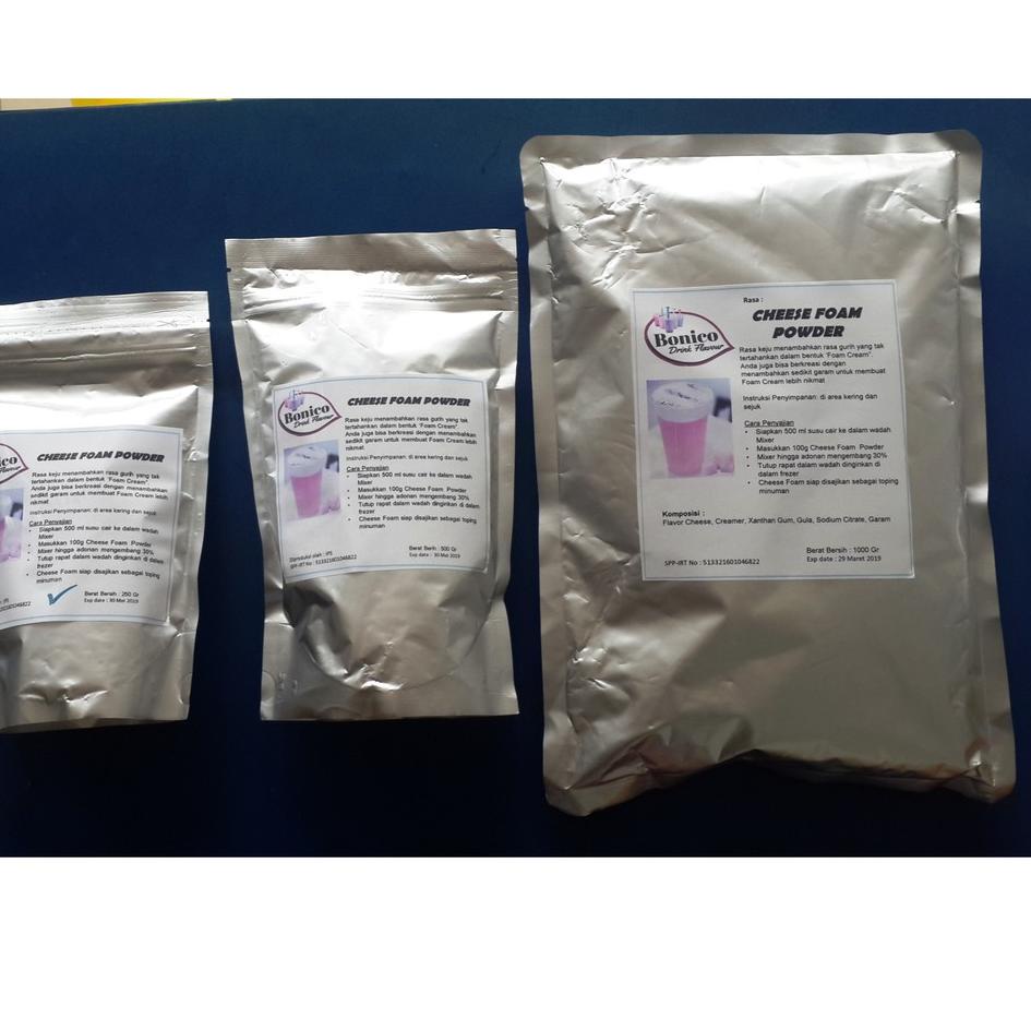 

Terbaru 10.10 Bonico CHEESE FOAM POWDER Toping Tea 500gr Nagai tea whip cream toping busa keju 