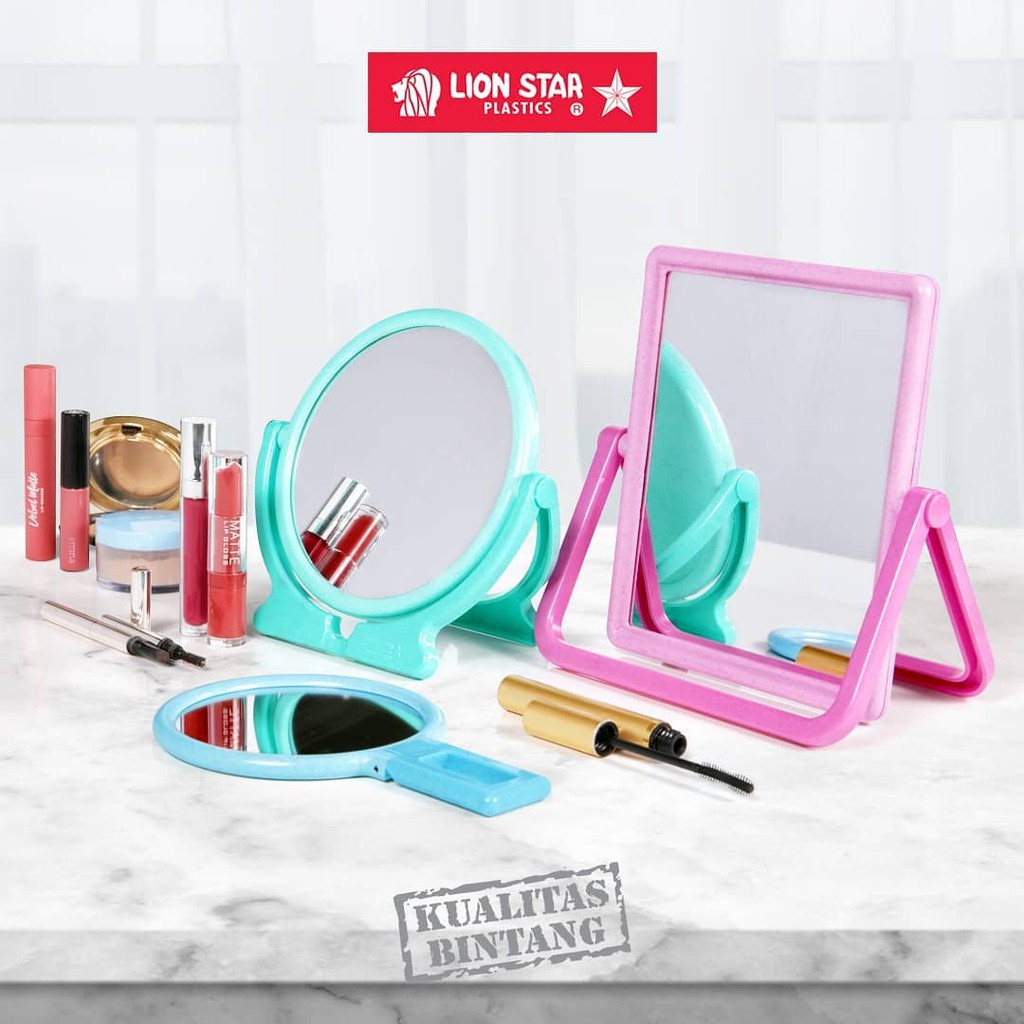 Cermin Mini Kaca Bulat/Kotak Lion Star 212/213/214