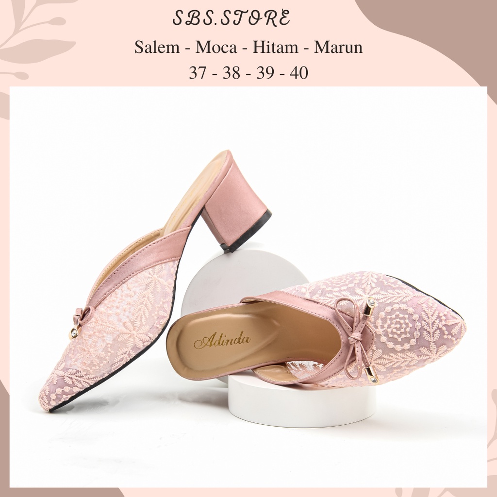 Sandal sepatu balet hak tahu 5cm Bustong Brukat Mewah dan Murah/sandal wanita terbaru/sandal pesta/wedges/high heels